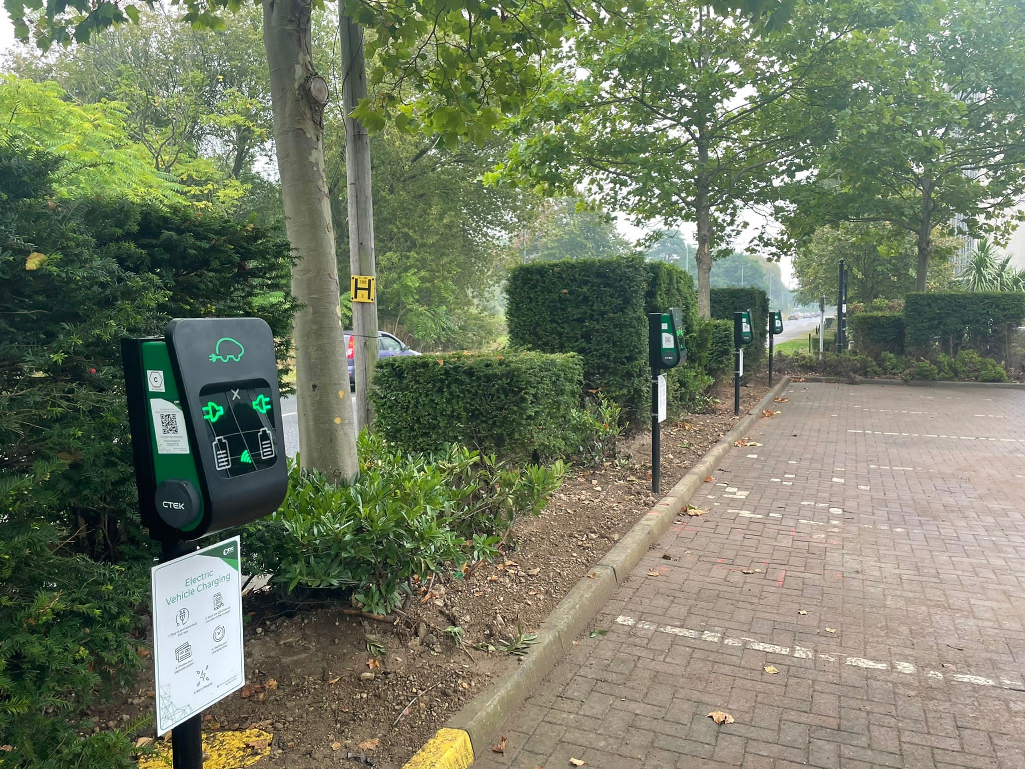 EV Charging points in situ in a hotel car park